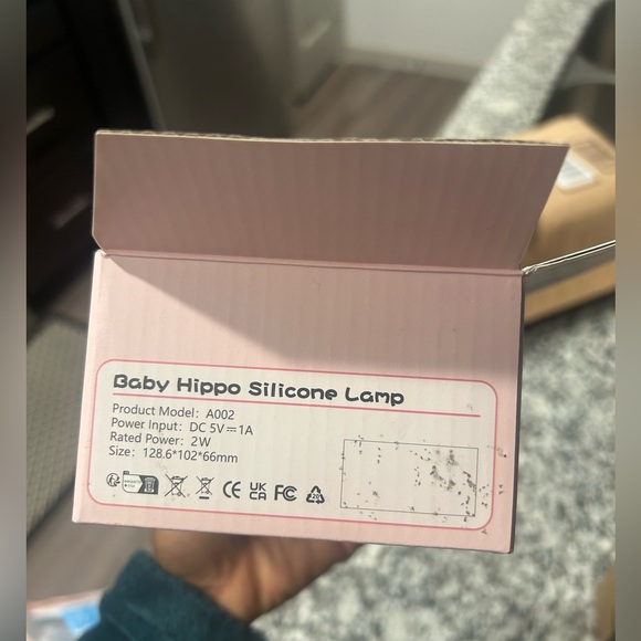 Kids Night Light Cute Hippo Night Lamp with 3 Speed Adjustable Light Soft - Picture 6 of 6